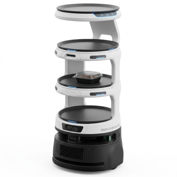 Robot di Servizio e Accoglienza per Ristoranti ROBOT-D005 - Navigazione Autonoma AGV fino a 30kg