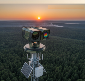 Telecamera PTZ Ibrida visibile / termica per sorveglianza forestale a lungo raggio