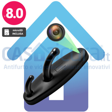 Attaccapanni Spia con Telecamera WiFi Nascosta – 100% a Batteria | Full HD 1080p | App Gratuita | Visione Notturna + Router 4G (opzionale)