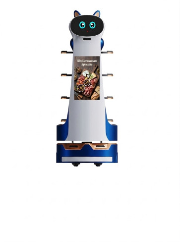 Robot da Servizio e Consegna Autonoma ROBOT-D004 con Display Pubblicitario 15.6" e Mappatura 3D
