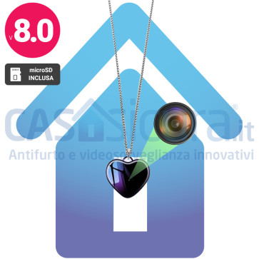 CIONDOLO-SPY – Ciondolo con Microcamera Nascosta WiFi Full HD 1080p | 100% a Batteria | Visione Notturna | App Remota | Audio Integrato | Telecamera Spia Indossabile | Prodotto Personalizzato