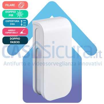 Sensore movimento Doppio PIR a barriera da esterno - via filo