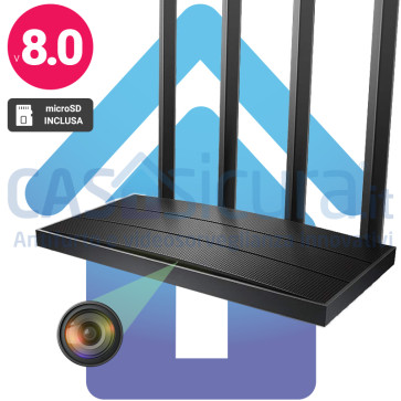 DECODER-ROUTER-SPY – Decoder / Router con Microcamera Nascosta WiFi Full HD 1080p | Alimentato da Rete per Sorveglianza Continua 24/7 | Visione Notturna | App Remota | Audio Bidirezionale | Telecamera Spia da Salotto | Prodotto Personalizzato