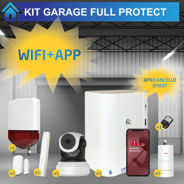 Sistema smart avanzato per garage: nebbiogeno, sirena, domotica, videosorveglianza, allarme perimetrale ed interno, gestibile da app