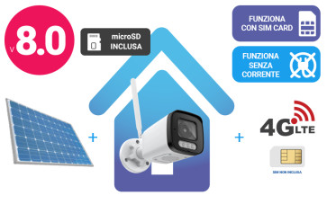 KIT: Telecamera da esterno + router 4G + alimentazione solare, tutto senza fili