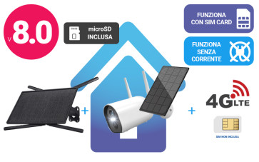 KIT: Telecamera da esterno + router 4G + alimentazione solare, tutto senza fili