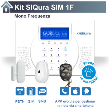 KIT Siqura, Mono Frequenza, SIM + PSTN + SMS + APP