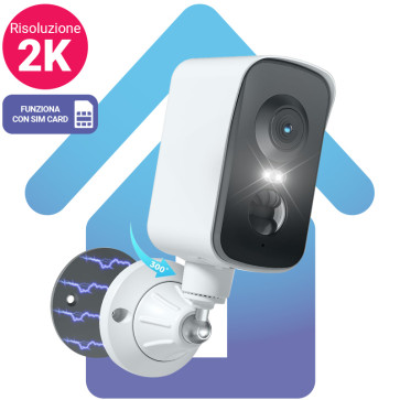 Telecamera 4G LTE con SIM card videosorveglianza ***SENZA*** bisogno di internet, 8.0, audio e video HD, nuovo modello con batteria tampone