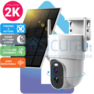 Telecamera compatta IP senza fili da esterno 360° con risoluzione FULL HD 8.0  - 100% senza fili