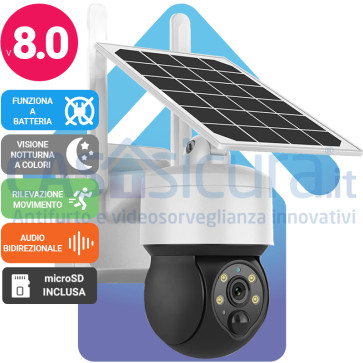 Telecamera compatta IP senza fili da esterno 360° con risoluzione FULL HD 8.0  - 100% senza fili