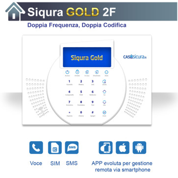 Centrale antifurto Siqura GOLD con collegamento SIM (GSM/4G/5G) + Chiamate vocali + SMS - DOPPIA Frequenza