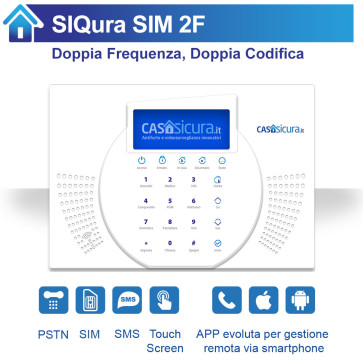 Centralina SIQura Doppia Frequenza e Doppia Codifica per linea fissa + SIM + SMS