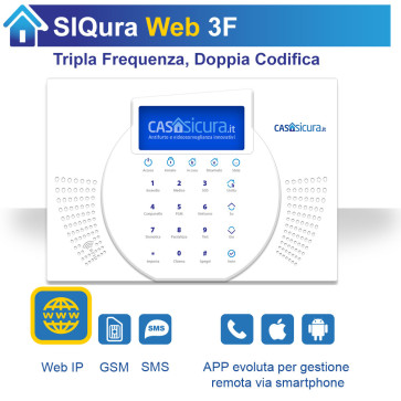Centralina Siqura Web, centrale Tripla Frequenza, Internet + SIM
