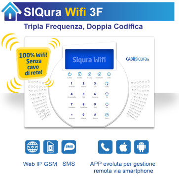 Centralina Siqura Wifi (senza cavo di rete), centrale Tripla Frequenza, Internet + SIM
