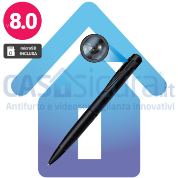 Penna stilo con telecamera spia e registrazione audio a batteria - Spy Camera ad alta qualità 8 Mpx 