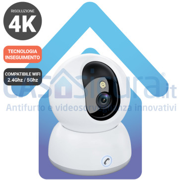 Telecamera IP wifi pan/tilt 360° motorizzata 4K ULTRA HD 8.0 con tecnologia "inseguimento" ed intelligenza artificiale