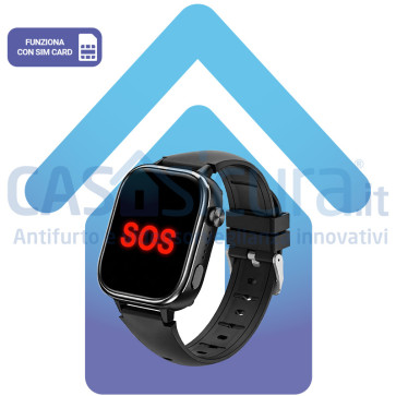 SOS Watch — Smartwatch SOS con GPS, monitoraggio salute e chiamata d'emergenza. Senza canoni fissi.