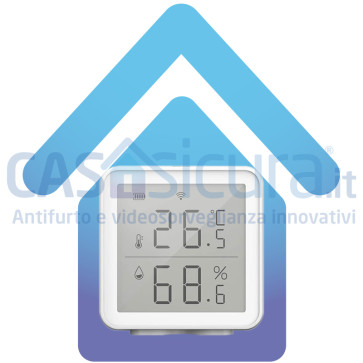Termometro con rilevatore umidità smart, igrometro, completamente a batteria, wireless, gestibile tramite app, senza HUB