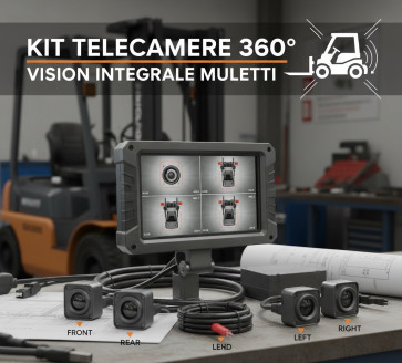 Kit Telecamere 360° per Visione Integrale Muletti con Monitor di Bordo