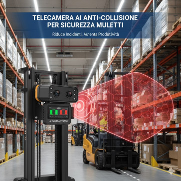 Telecamera AI Anti-Collisione per Sicurezza Muletti in Magazzino