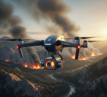 Drone di Sorveglianza con Termocamera per Monitoraggio Incendi in Aree Remote