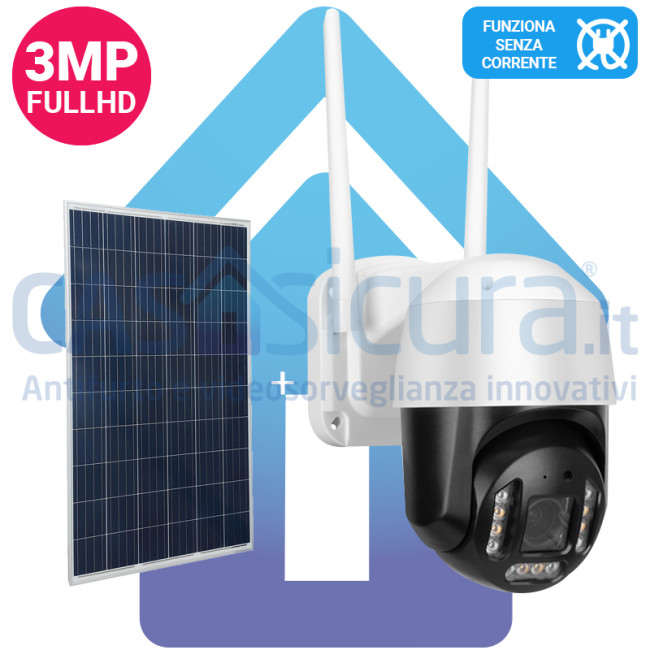 BEENOCAM Telecamera Di Sicurezza Solare 4K Wireless Per Esterni - Doppia Lente PTZ 360°, Visione Notturna A Colori, Rilevamento Umano PIR