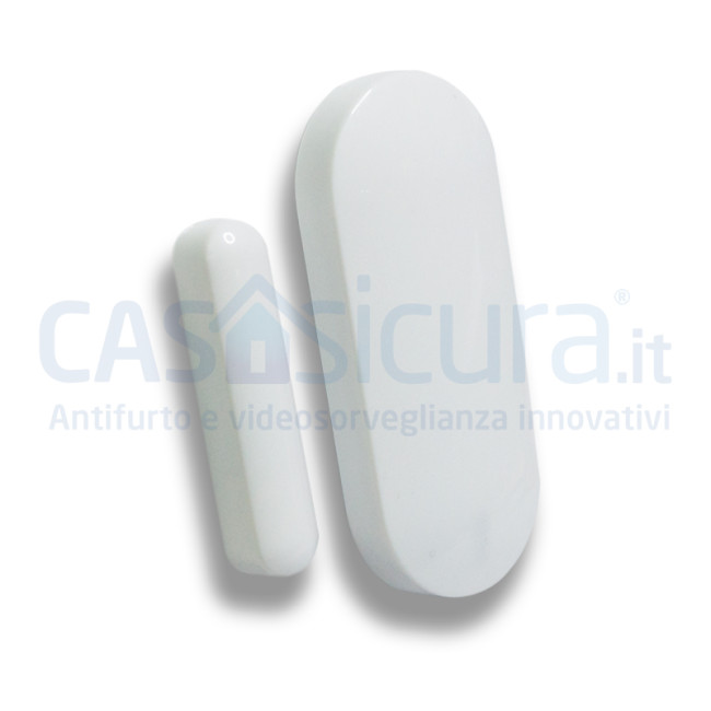 Sensore contatto magnetico porta finestra BIANCO con tecnologia  anti-inganno - SUPERSLIM