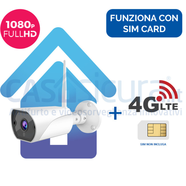 Mini Telecamera 4G Con SIM - Batteria 5200mAh, 1080P, Visione Notturna, Senza WiFi - Foto 5