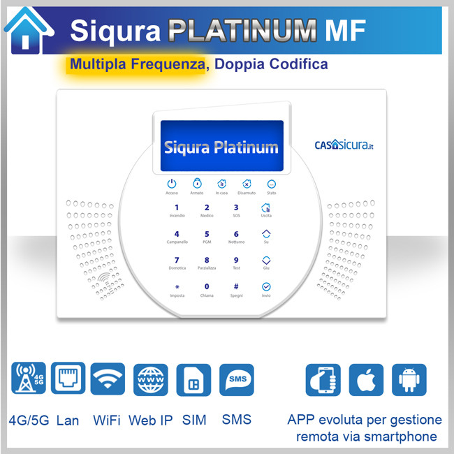 Centrale Antifurto SIQURA Platinum 4G Hybrid Total Absolute SIM + LAN