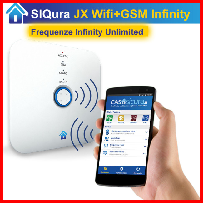 KIT completo con Centralina Siqura JX frequenze Infinity Unlimited SIM