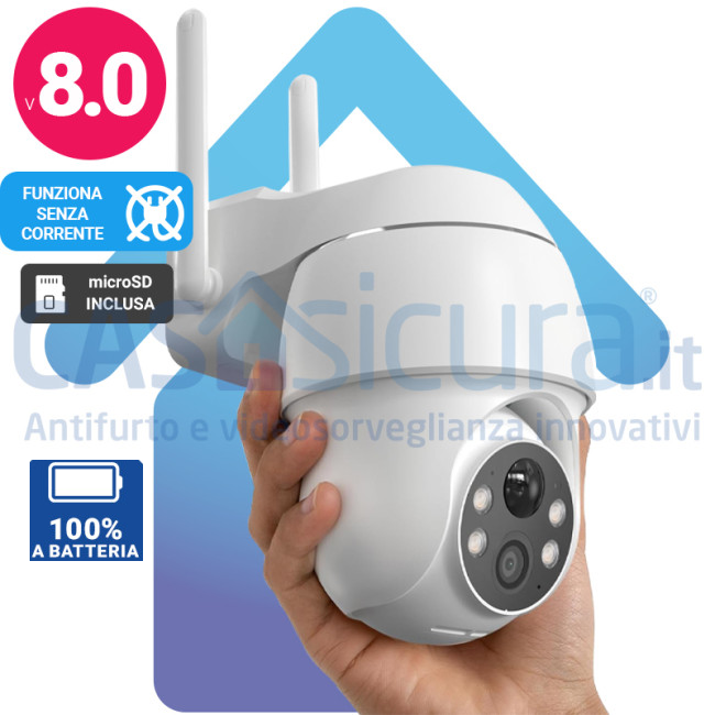 Telecamera Security Solare Wireless 2K - PTZ, Visione Notturna, PIR, Wi-Fi 2.4G, 2 Pezzi - Foto 5