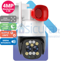 Telecamera wifi pan/tilt da esterno con super Intelligenza Artificiale, doppio obiettivo e molto altro