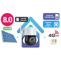 KIT: Telecamera da esterno 360° con risoluzione 8.0 versione PRO + router 4G + alimentazione solare, tutto senza fili