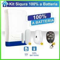 Kit completo di sensori con centrale e sirena con lampeggiante da interno/esterno 100% senza fili a batteria, senza alimentazione elettrica, espandibile