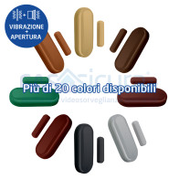 Sensore inerziale sismico COLORATO (vibrazione e rottura vetri) + rivelamento apertura - modello SLIM