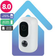Telecamera 4G LTE con SIM card videosorveglianza ***SENZA*** bisogno di internet, 8.0, audio e video HD, nuovo modello con batteria tampone