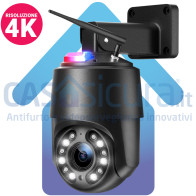 Telecamera PTZ IP 4G - Senza fili da esterno 360°, 4K 8 Mpx. Visione oltre 350 metri ed infrarosso per ambienti bui. AUDIO bidirezionale integrato. Super Zoom OTTICO 40x, lettura targhe ULTRA