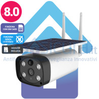 Telecamera IP 4G/5G wifi senza fili da esterno con pannello solare e router integrati - Funziona con SIM e senza corrente