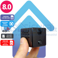 Micro telecamera spia 4G/LTE con SIM a batteria  lunga autonomia -  Infrarosso non visibile - Audio bidirezionale + Cover per ESTERNO (opz.)