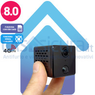 Micro telecamera spia 4G/LTE con SIM a batteria  lunga autonomia -  Infrarosso non visibile - Audio bidirezionale + Cover per ESTERNO (opz.)