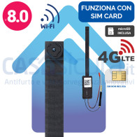 Micro telecamera spia 4G e WIFI con risoluzione FULL HD - Modello SLIM - Funziona con SIM e wifi