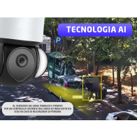 Videotrappola 4G 100% senza filo da esterno 360° con tecnologia AI per inseguimento, lettura targa e riconoscimento umani -  Audio bidirezionale e visione notturna a colori