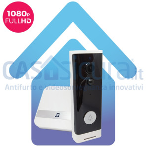 Videocitofono smart, FULL HD, audio bidirezionale, APP + Monitor Touch a batteria (opzionale)