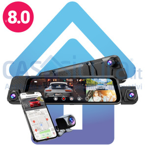 Dash Cam 4G con 2 o 4 Telecamere - 360 gradi* - Registrazione - Display 10" Touch - ADAS - Bluetooth - GPS - Visione da remoto diretta e registrazioni con APP