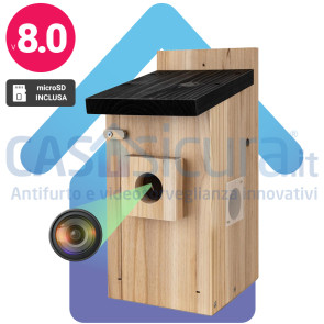 Casetta per Uccelli Spia con Telecamera WiFi Nascosta – 100% a Batteria | Full HD 1080p | App Gratuita | Visione Notturna | Ideale per Esterno + Router 4G (opzionale)