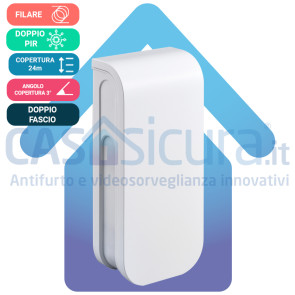 Sensore movimento Doppio PIR a barriera da esterno - via filo