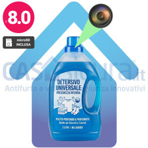 DETERSIVO-SPY – Flacone Detersivo con Microcamera WiFi Nascosta Full HD | Telecamera Spia per Cucina e Bagno | 100% a Batteria | Visione Notturna | Prodotto Personalizzato