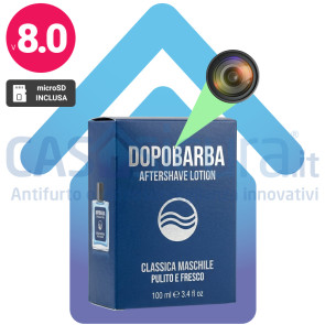 DOPOBARBA-SPY – Flacone Dopobarba con Microcamera WiFi Nascosta Full HD | Telecamera Spia per Bagno e Spogliatoio | 100% a Batteria | Visione Notturna | Prodotto Personalizzato
