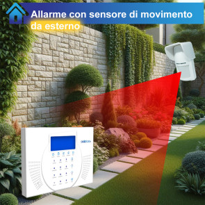 Allarme con sensore di movimento da esterno 