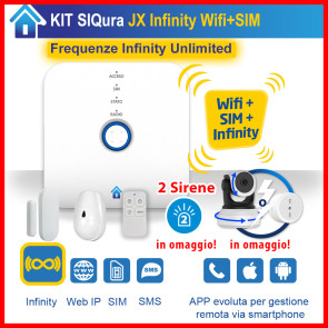 KIT completo con Centralina Siqura JX frequenze Infinity Unlimited SIM + Wifi + tecnologia Infinity